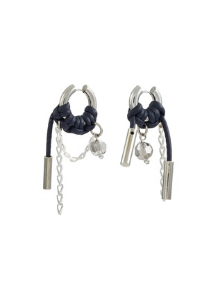 Main View - Click To Enlarge - KITESY MARTIN STUDIO - La Lindsay Hoop Earrings — Silvered/Marine
