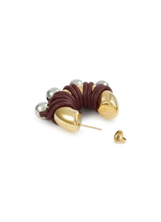 Detail View - Click To Enlarge - KITESY MARTIN STUDIO - La Chunky Stainless Steel Hoop Earrings — Golden/Burgundy