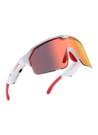 Back View - Click To Enlarge - CHAMELO - Music Shield HVL Lens Smart Glasses — White Frame/Fire Lenses