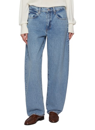 Main View - Click To Enlarge - FRAME - Low Slung Barrel Cotton Denim Jeans