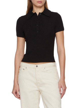 Main View - Click To Enlarge - FRAME - The Mesh Trim Polo Shirt