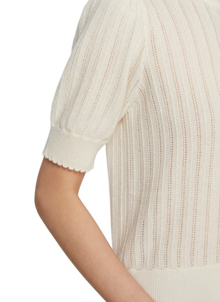  - FRAME - The Ladder Pointelle Short Sleeve Cashmere Knit Sweater