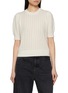 Main View - Click To Enlarge - FRAME - The Ladder Pointelle Short Sleeve Cashmere Knit Sweater