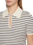  - FRAME - The Keyhole Striped Knit Polo Shirt