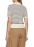 Back View - Click To Enlarge - FRAME - The Keyhole Striped Knit Polo Shirt
