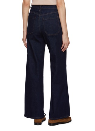 Back View - Click To Enlarge - FRAME - Le Slim Palazzo Pocketed Cotton Denim Jeans