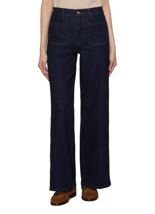 Main View - Click To Enlarge - FRAME - Le Slim Palazzo Pocketed Cotton Denim Jeans