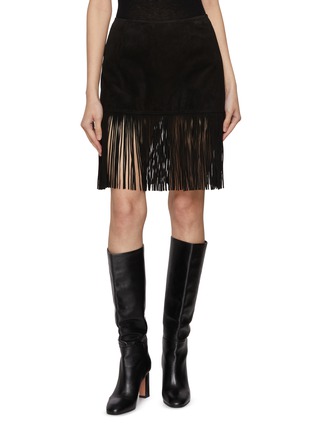 Main View - Click To Enlarge - FRAME - The Saddle Suede Leather Skirt