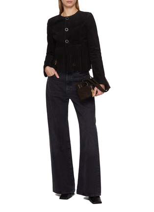Figure View - Click To Enlarge - FRAME - The Saddle Suede Leather Jacket
