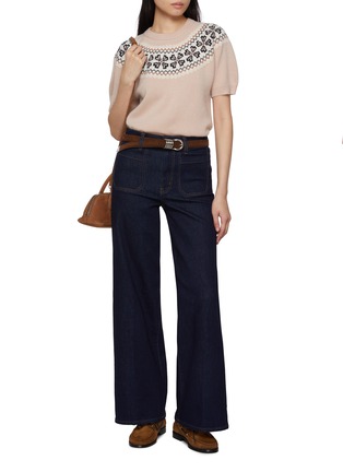 Figure View - Click To Enlarge - FRAME - The Cashmere Fairisle Short Sleeve Knit Sweater