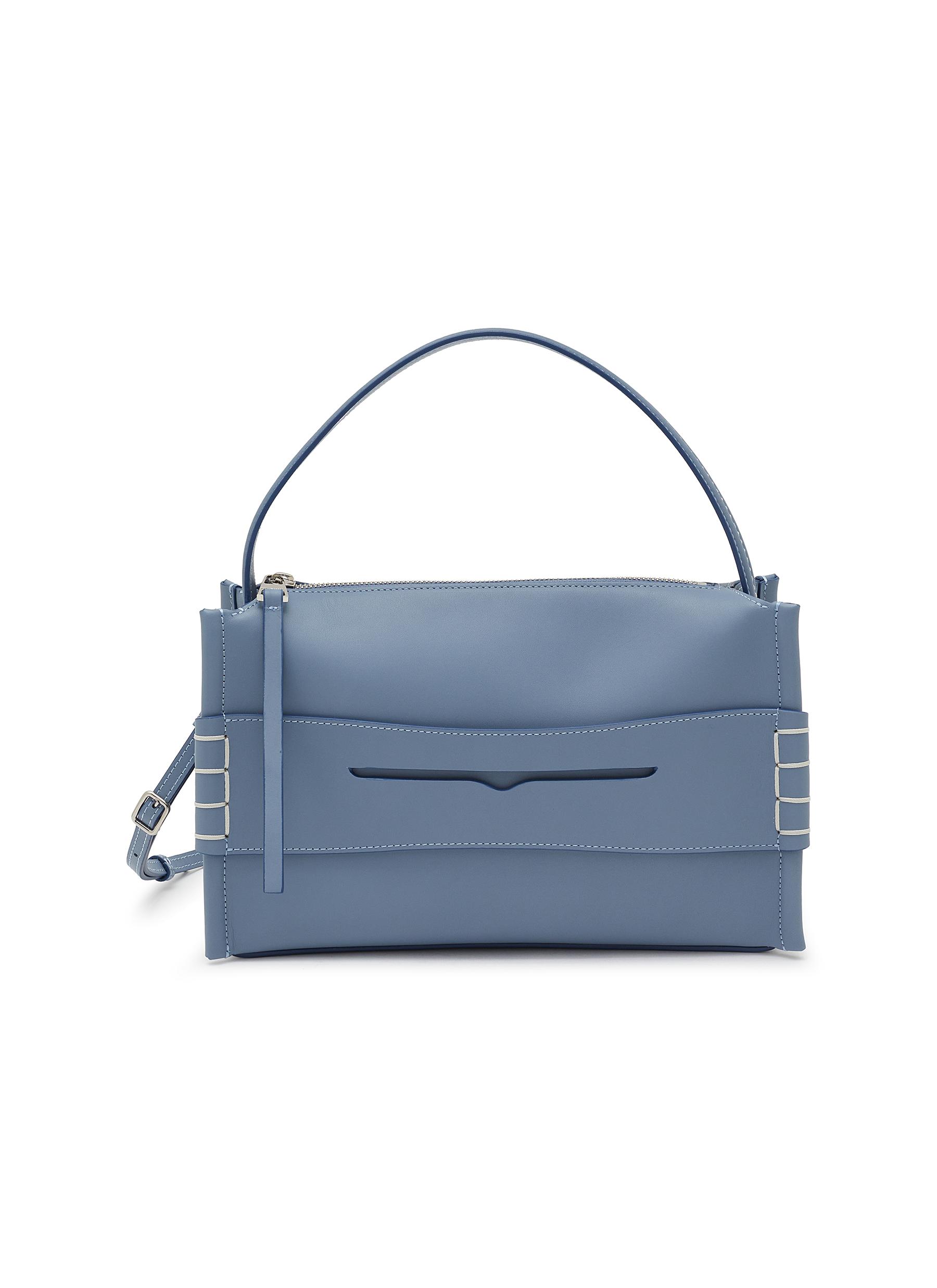 【JW Anderson】 ブルー＆ホワイト コインウォレット JW ANDERSON Two-tone leather coin purse | THE OUTNET