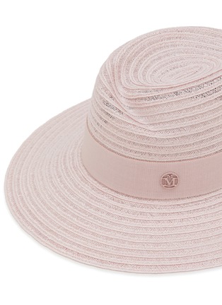 Detail View - Click To Enlarge - MAISON MICHEL - Virginie Ribbon Straw Fedora Hat