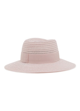 Figure View - Click To Enlarge - MAISON MICHEL - Virginie Ribbon Straw Fedora Hat
