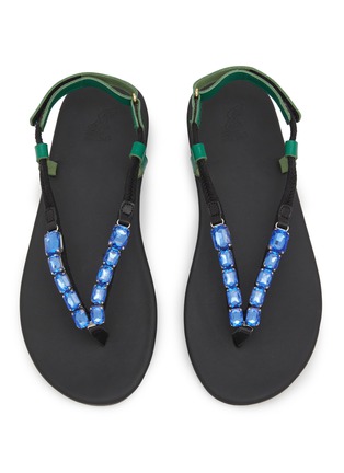 Detail View - Click To Enlarge - ANCIENT GREEK SANDALS - Zoi Embellished Flip Flops