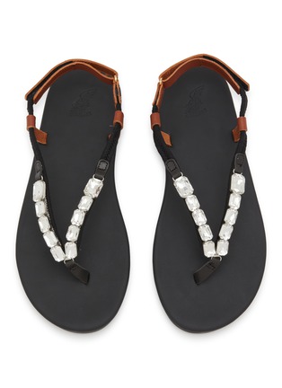 Detail View - Click To Enlarge - ANCIENT GREEK SANDALS - Zoi Embellished Flip Flops