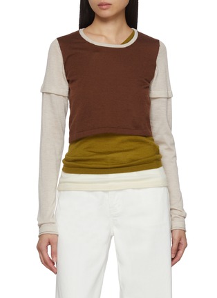 Main View - Click To Enlarge - CUDDLEUP - Double Layer Long Sleeve Top