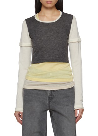 Main View - Click To Enlarge - CUDDLEUP - Double Layer Long Sleeve Top