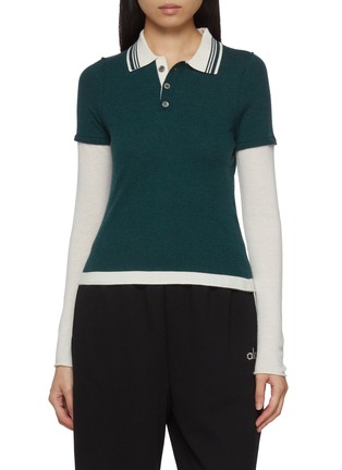 Main View - Click To Enlarge - CUDDLEUP - Long Sleeve Polo Shirt