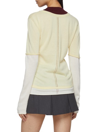 Back View - Click To Enlarge - CUDDLEUP - V-Neck Layered T-Shirt