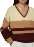  - CUDDLEUP - V-Neck Colourblock Knit Sweater
