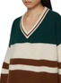  - CUDDLEUP - V-Neck Colourblock Knit Sweater