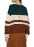 Back View - Click To Enlarge - CUDDLEUP - V-Neck Colourblock Knit Sweater