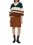 Figure View - Click To Enlarge - CUDDLEUP - V-Neck Colourblock Knit Sweater