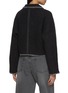 Back View - Click To Enlarge - CUDDLEUP - Contrast Stitching Cropped Jacket