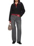 Figure View - Click To Enlarge - CUDDLEUP - Contrast Stitching Cropped Jacket