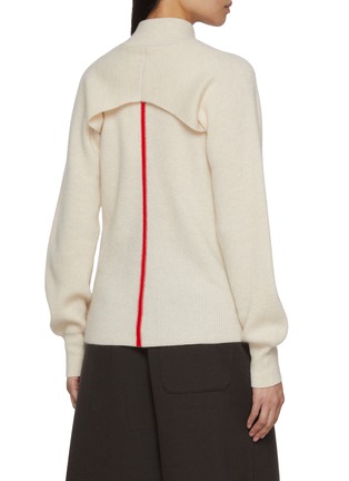 Back View - Click To Enlarge - CUDDLEUP - Cape Sleeve Zip Up Jacket