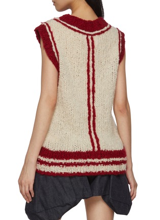 Back View - Click To Enlarge - CUDDLEUP - V-Neck Hand Knit Vest