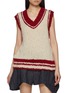 Main View - Click To Enlarge - CUDDLEUP - V-Neck Hand Knit Vest