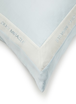 Detail View - Click To Enlarge - SILKY MIRACLE - Cotton Silk Euro Sham — Ice Blue/White