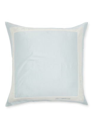 Main View - Click To Enlarge - SILKY MIRACLE - Cotton Silk Euro Sham — Ice Blue/White