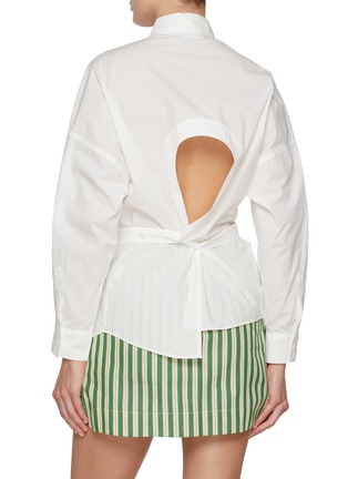 Back View - Click To Enlarge - LMND - Chiara Belted Cut Out Cotton Shirt
