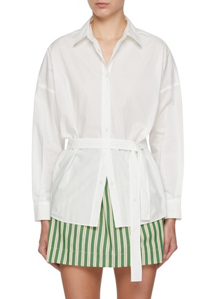 Main View - Click To Enlarge - LMND - Chiara Belted Cut Out Cotton Shirt