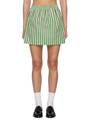 Main View - Click To Enlarge - LMND - Billie Elasticated Striped Cotton Mini Skirt