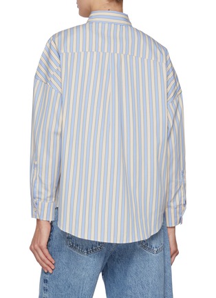 Back View - Click To Enlarge - LMND - Chiara Long Sleeve Striped Cotton Shirt