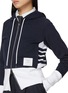  - THOM BROWNE - Classic Loopback 4-Bar Zip Up Cotton Hoodie
