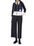 Figure View - Click To Enlarge - THOM BROWNE - Classic Loopback 4-Bar Zip Up Cotton Hoodie