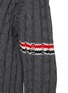  - THOM BROWNE - Shawl Collar Striped Cable Knit Wool Cardigan