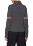 Back View - Click To Enlarge - THOM BROWNE - Shawl Collar Striped Cable Knit Wool Cardigan