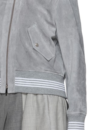  - THOM BROWNE - Shearling Collar Cropped Flight Jacket