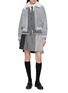 Figure View - Click To Enlarge - THOM BROWNE - Shearling Collar Cropped Flight Jacket