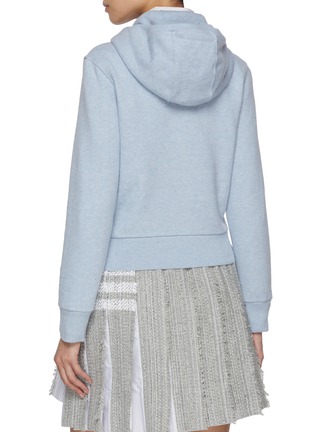 Back View - Click To Enlarge - THOM BROWNE - Logo Label Cotton Hoodie
