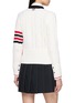 Back View - Click To Enlarge - THOM BROWNE - Cable Pointelle Stitch 4-Bar Wool Cardigan