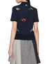 Back View - Click To Enlarge - THOM BROWNE - Satin Stitch Bird Embroidery Cotton Polo Shirt