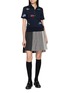 Figure View - Click To Enlarge - THOM BROWNE - Satin Stitch Bird Embroidery Cotton Polo Shirt