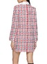 Back View - Click To Enlarge - THOM BROWNE - Round Collar Gingham Tweed Shift Dress