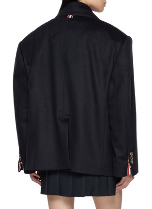Back View - Click To Enlarge - THOM BROWNE - Oversized Double Breasted Peacoat